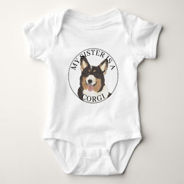 Body Black Headed Tricolor Corgi Dog Big Sister (Devant)