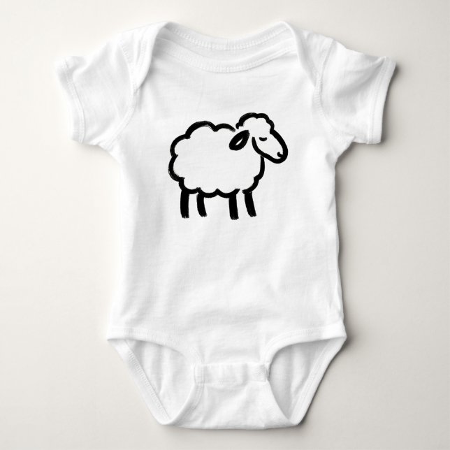 Body Black Line Sheep - Cosy Animal Enk Design on (Devant)