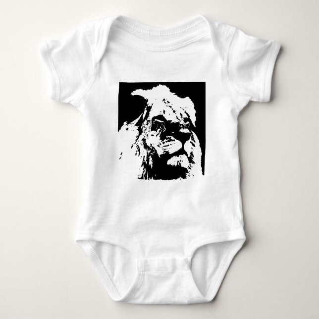 Body Black & white lion pop art (Devant)