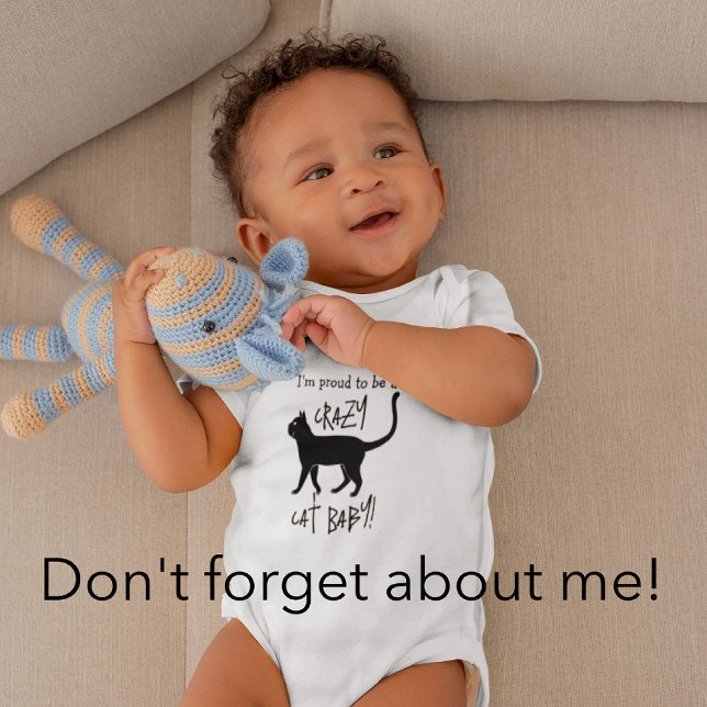 Body Blanc Noir Enfant Personnalisé Fou Chat Mignon (Personalize it!)
