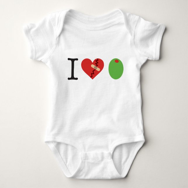 Body blanc olive du coeur i) (Devant)