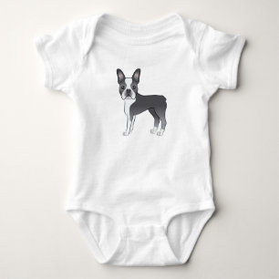 Body Bleu Boston Terrier joli dessin de chien de dessin
