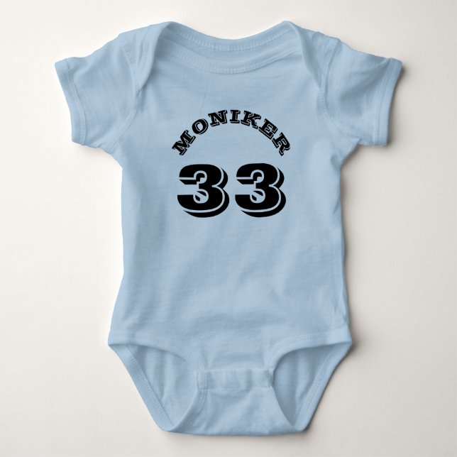 Body Bleu clair et noir bébé | Design Jersey Sport (Devant)