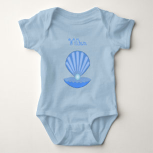 Body Blue Baby Boy Coquille d'huîtres et Pearl Nom pers