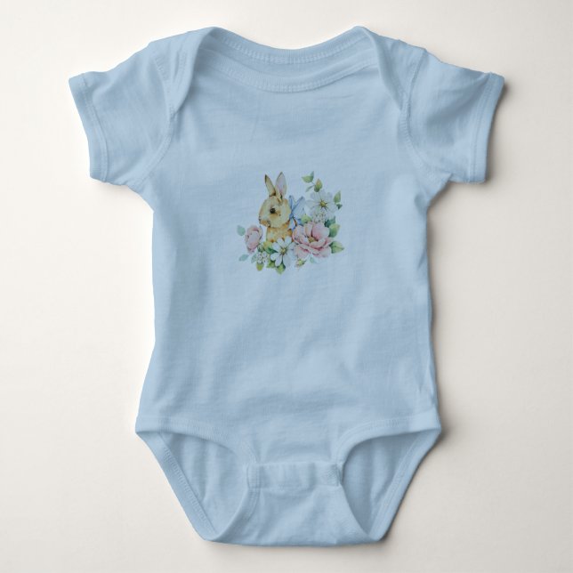 Body Blue Baby Easter Bunny Bodysuit (Devant)