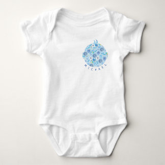 Body Blue Baby Head Motif Baby Boy