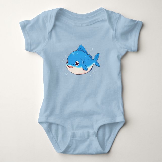 Body Blue Fish Drawing (Devant)