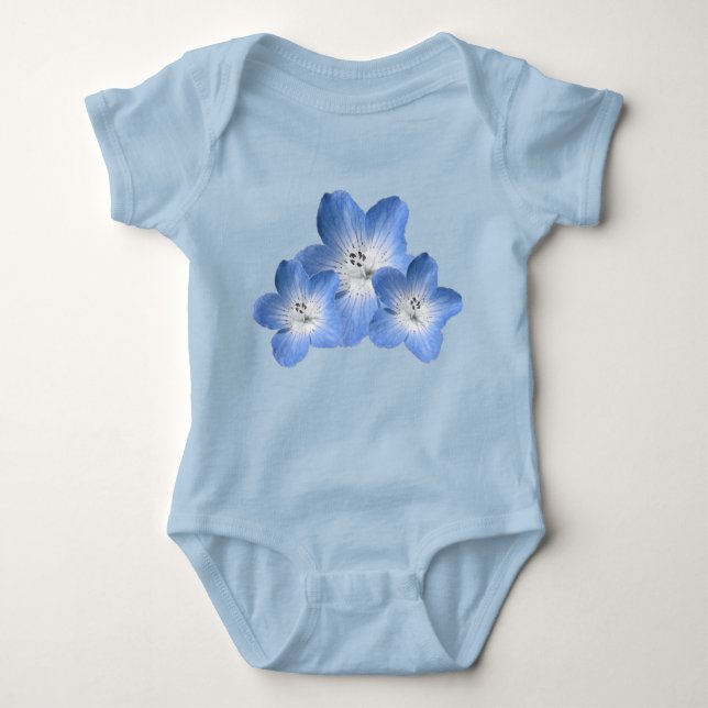 Body Blue Floral Baby Girl Bodysuit (Devant)
