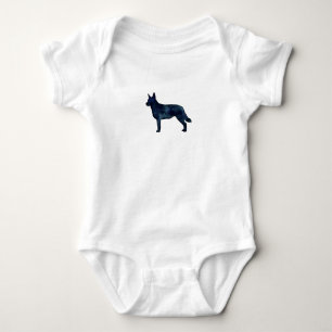 Body Blue Heeler Chien race Silhouette Aquarelle noire
