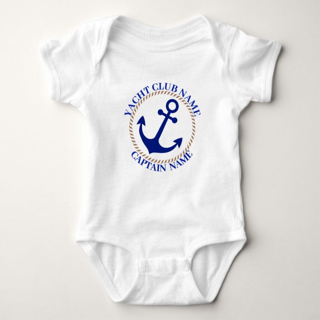 Body Blue Nautical Ancre yacht club bateau marina Nom (Devant)