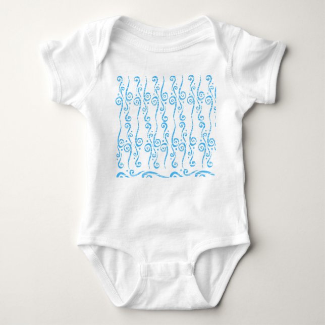 Body Blue Swirls Baby Jersey Bodysuit (Devant)