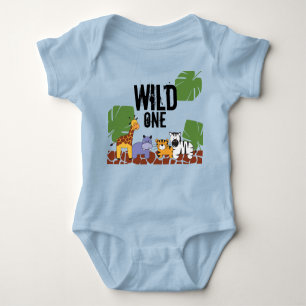Body Blue WILD ONE Safari Jungle Thème 1er Anniversaire
