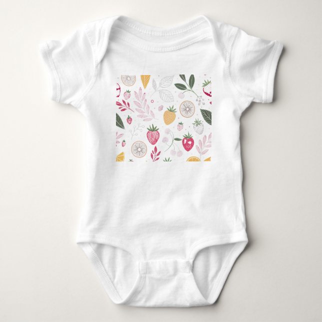 Body “Body bébé fleuri mignon” (Devant)