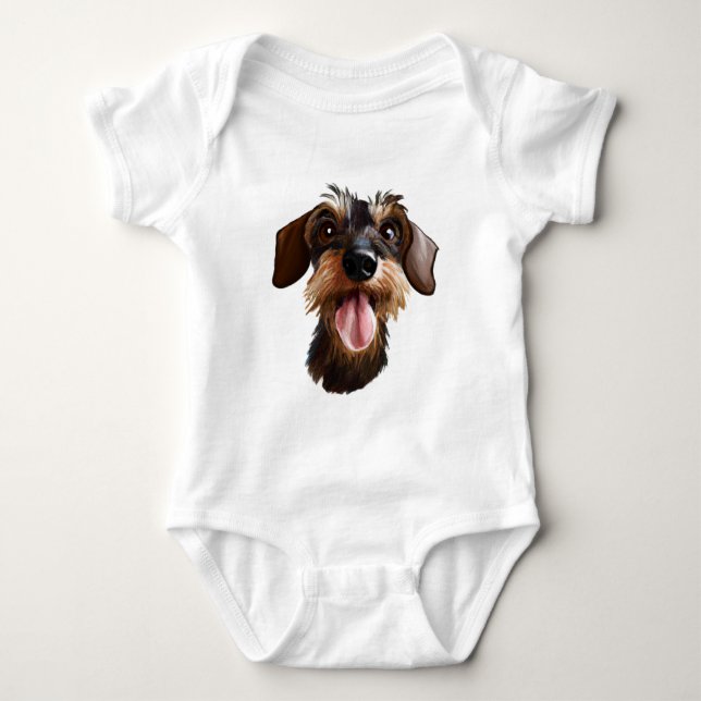 Body Bodysuit à poils durs pour bébé Dachshund (Devant)