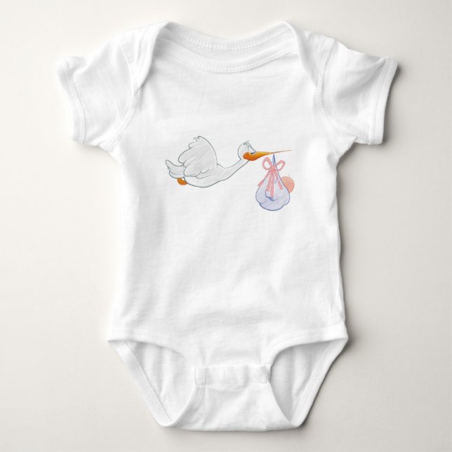 Body Bodysuit avec bébé mignon livrant cigogne (Devant)