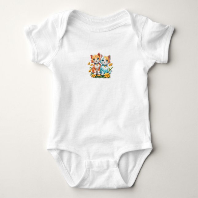 Body Bodysuit avec Cute Cats Design (Devant)