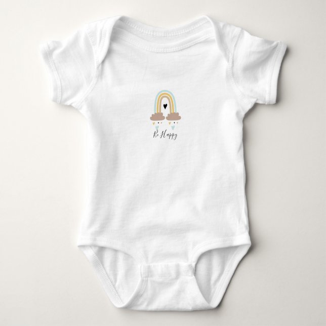 Body Bodysuit Baby Jersey - Rainbow and Hearts Bib (Devant)