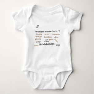 Body Bodysuit BabyOne Piece avec *Unisex Names sur le d