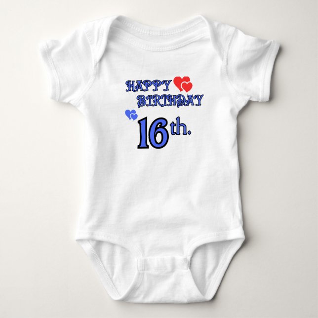 Body Bodysuit bébé Anniversaire 16 (Devant)