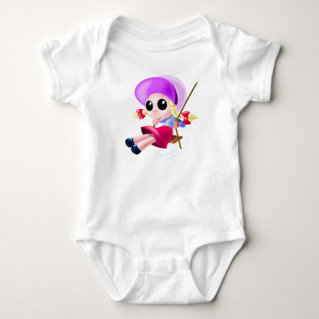 Body Bodysuit bébé avec petite fille pivotant (Devant)