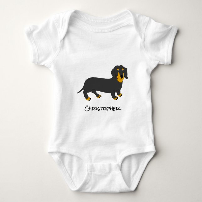 Body Bodysuit bébé Dachshund Chien Design (Devant)