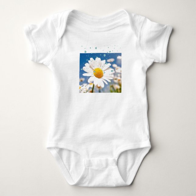 Body Bodysuit Bébé Fleur Daisy. (Devant)
