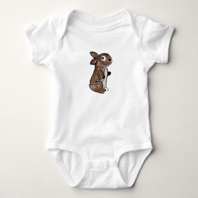 Body Bodysuit Bébé Lapin Brun (Devant)