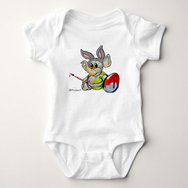 Body Bodysuit bébé lapin de Pâques en métal (Devant)