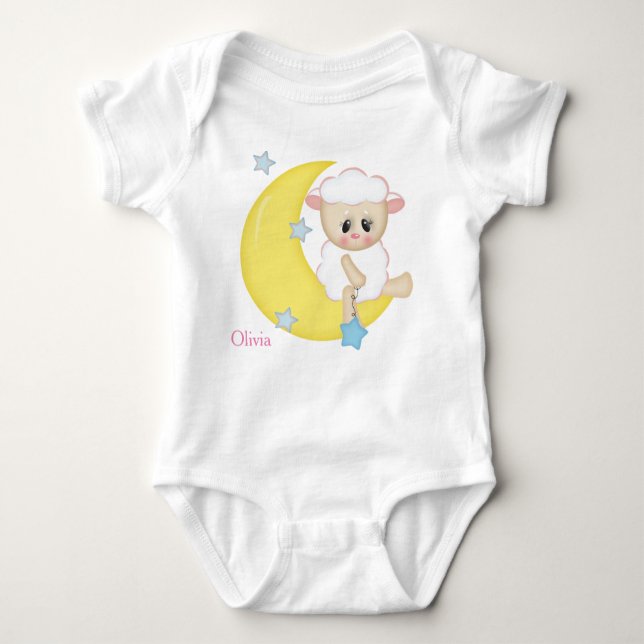 Body Bodysuit bébé personnalisé Baby Lamb Crescent Moon (Devant)