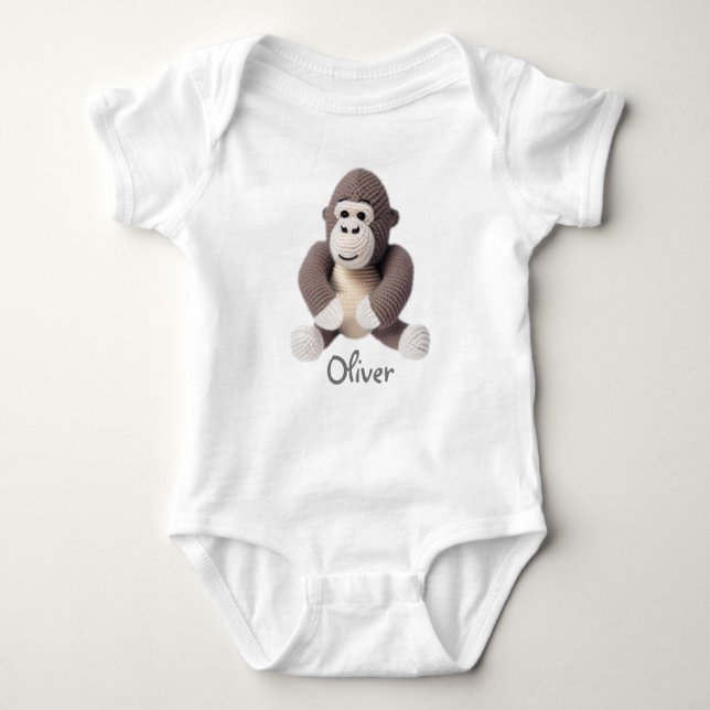 Body Bodysuit bébé personnalisé Crochet Gorilla (Devant)
