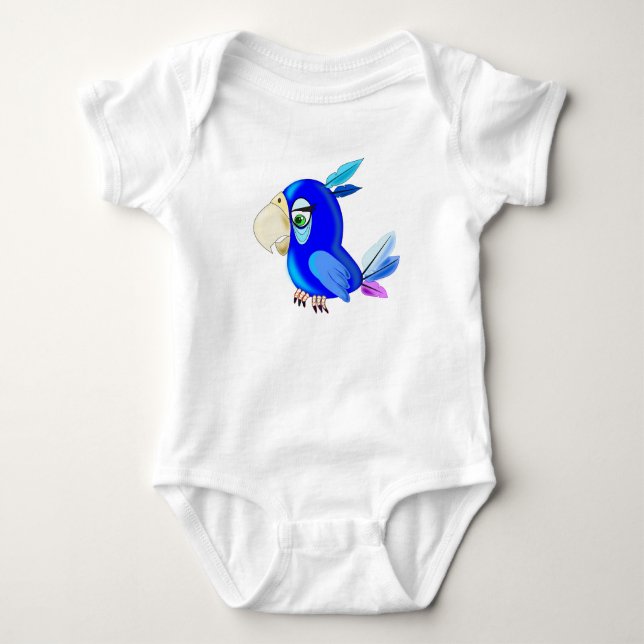 Body Bodysuit Bleu Parrot Bébé (Devant)