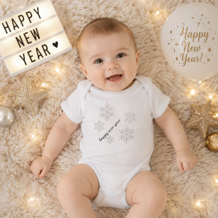 Body Bodysuit Bonne Année Flocon de Neige Bébé