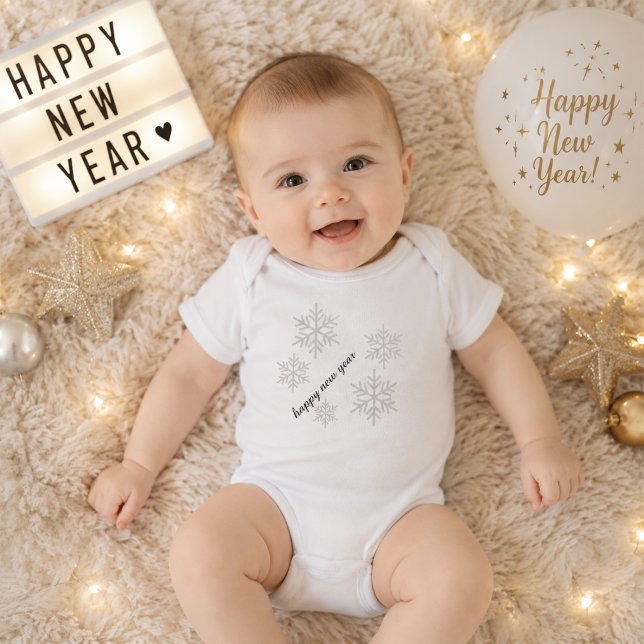 Body Bodysuit Bonne Année Flocon de Neige Bébé (Créateur téléchargé)