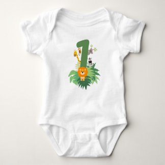 Body Bodysuit d'anniversaire pour bébé - Wild One Jungl