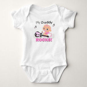 Body Bodysuit de musique, My Daddy Rocks Pink Guitar bé