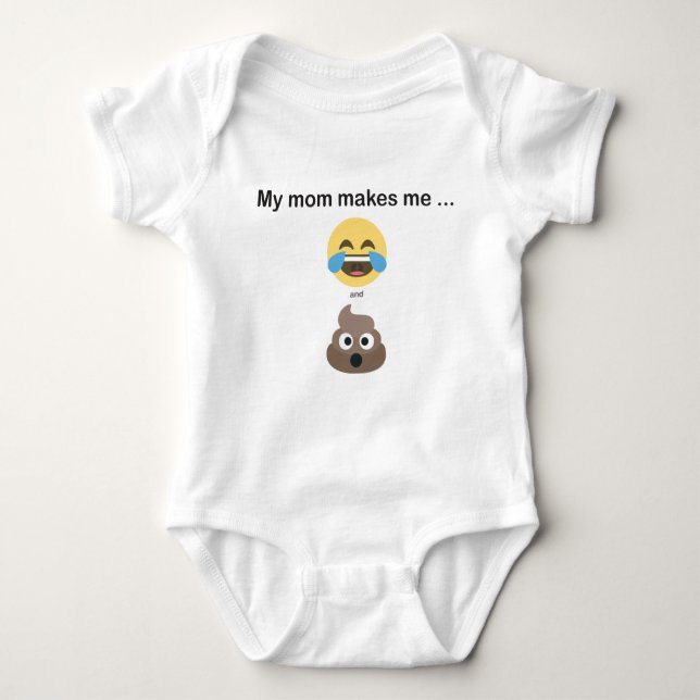 Body Bodysuit Emoji : Ma mère me fait ... rires et poés (Devant)