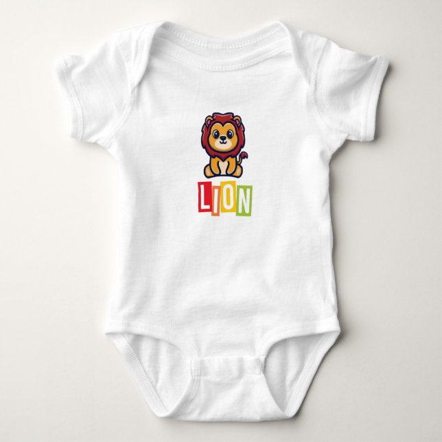 Body Bodysuit en jersey pour bébé lion (Devant)