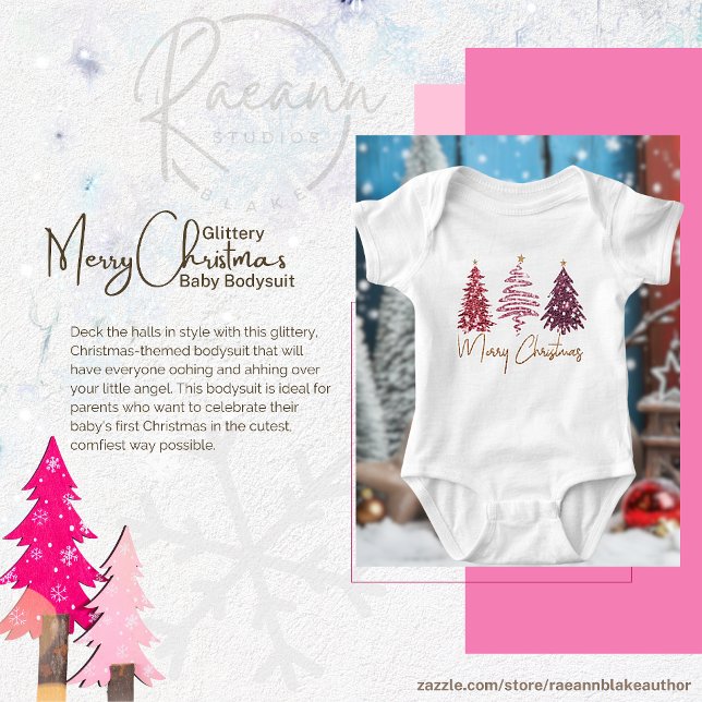 Body Bodysuit en jersey scintillant "Joyeux Noël bébé" (Créateur téléchargé)