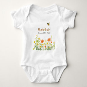 Body Bodysuit Floral & Bee Baby personnalisé