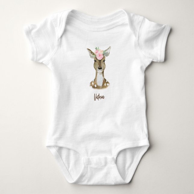 Body Bodysuit Floral Deer Baby (Devant)