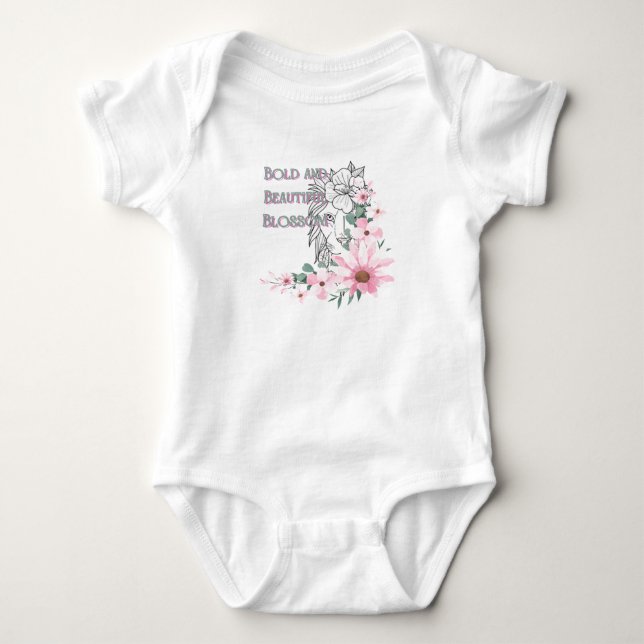 Body Bodysuit Floral Lion Baby. (Devant)