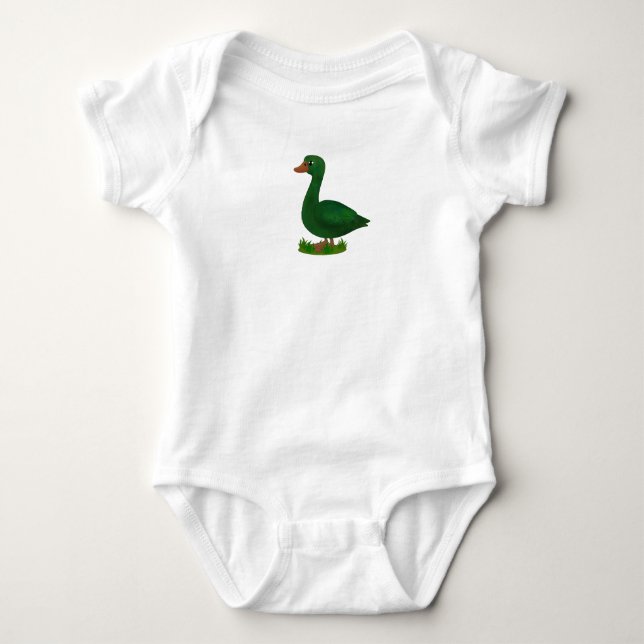 Body Bodysuit - Imprimé avec un charmant canard vert (Devant)