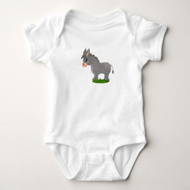 Body Bodysuit - Imprimé avec un design âne charmant (Devant)