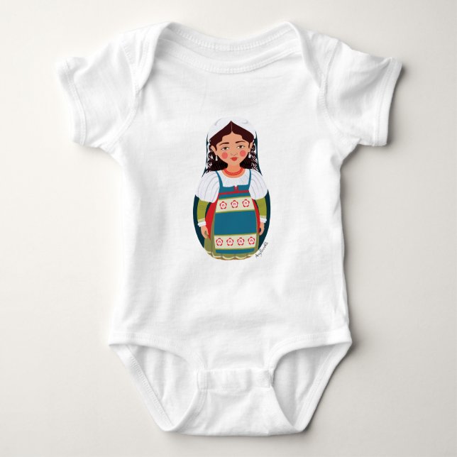 Body Bodysuit Italien Matryoshka Baby (Devant)