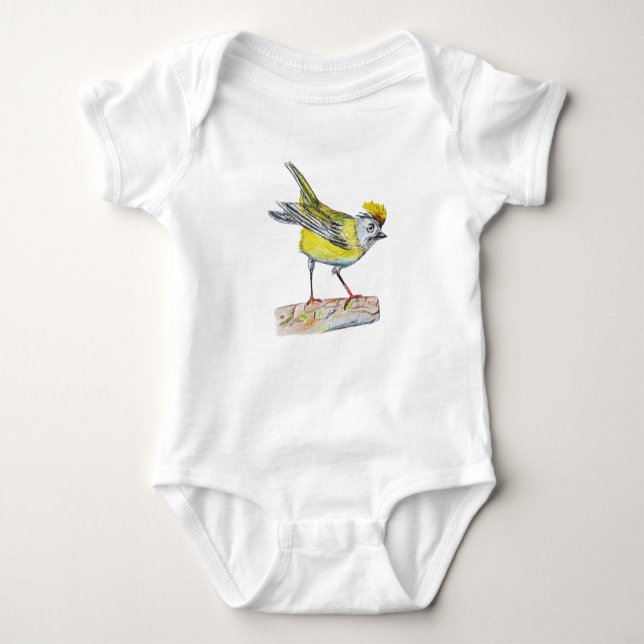 Body Bodysuit Jaune Dessin Bébé Jersey, Blanc (Devant)