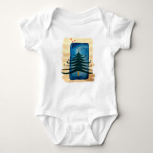 Body Bodysuit New Year Tree Baby Jersey, Blanc