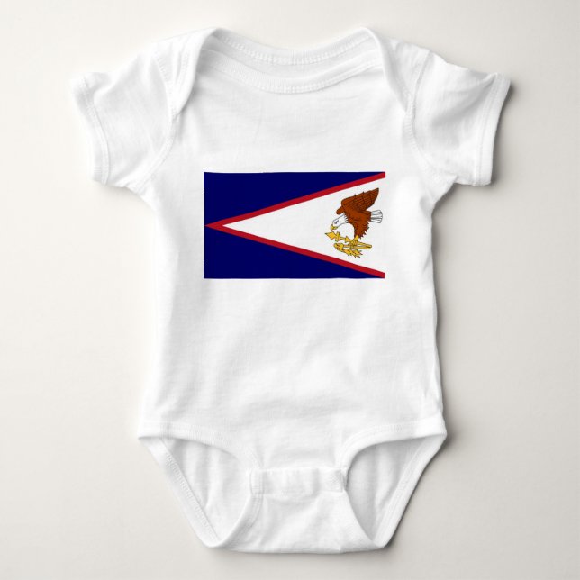 Body Bodysuit patriotique bébé avec drapeau Samoa améri (Devant)