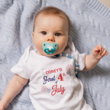 Bodysuit personnalisé "First 4 juillet" pour bébé