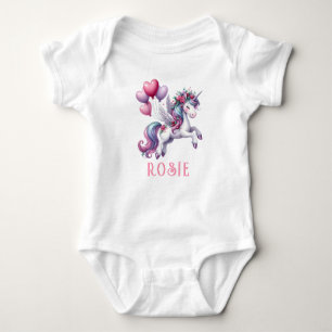 Body Bodysuit personnalisé Pastel Rainbow Unicorn Baby