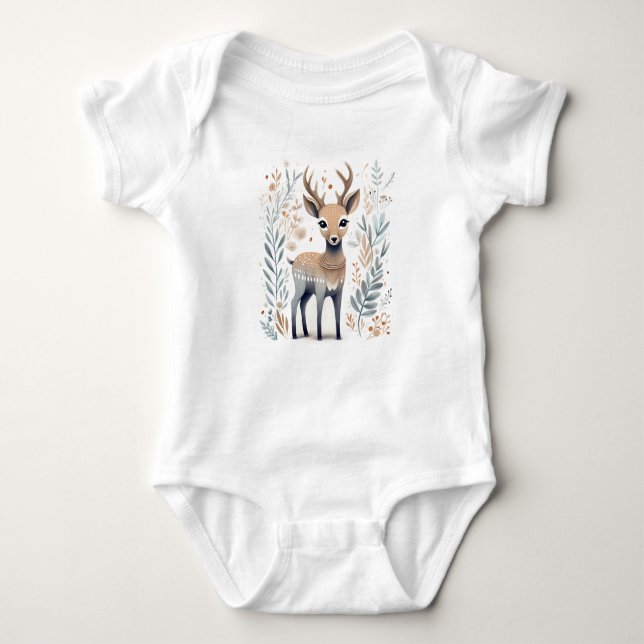 Body Bodysuit pour bébé cerf populaire scandinave (Devant)